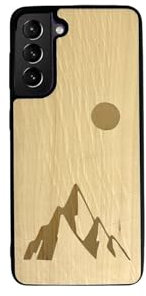 EnoWood Custodia protettiva per smartphone Samsung Galaxy S legno massello lavorata artigianalmente - Montagne - Galaxy S Enowood21 - Fascino