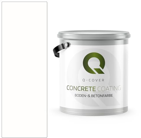 Q-COVER Bodenfarbe Betonfarbe Weiß 5,0L Garagenboden Bodenbeschichtung für Innen Kellerfarbe Fußbodenfarbe