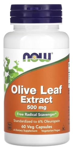 Now Foods - Olivenblatt-Extrakt | Natürliche Unterstützung für das Immunsystem und antioxidativer Schutz - 500mg, 60 Kapseln