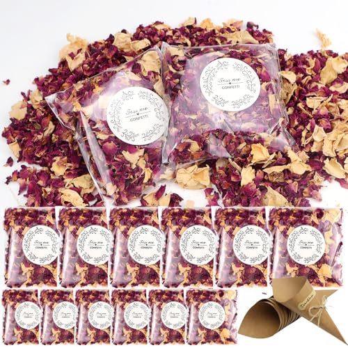FSWWSF 12 Packungen Blütenkonfetti Hochzeit Streublumen Hochzeit