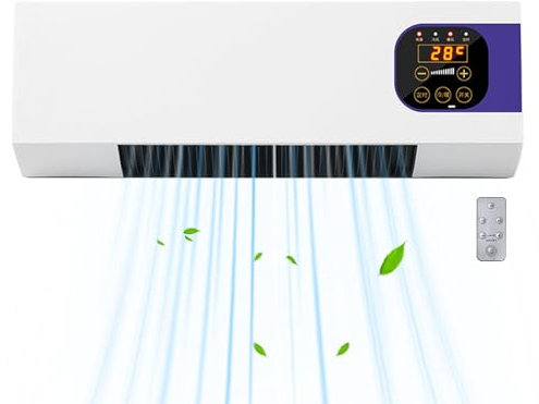 Raumklimageräte – 2000 W ferngesteuerter Luftkühler zur Wandmontage – wärmerer Winter, kleine multifunktionale Kühlgeräte, Haushaltsgeräte für Schlafzimmer, Klimaanlage für Zuhause/Schlafzimmer/Büro