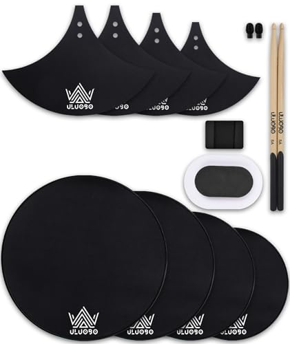 Drum Mute Pads Set 12 Stück, Schalldämpfer Dämpfungspads für Trommeln und Becken | Inklusive Trommeldämpfungspads und Beckenschalldämpfern für leises Üben; reduziert Lärm ohne das Gefühl zu beeinträchtigen