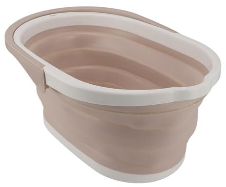 Bucket, Mop Bucket Washing Basin Home Bathroom Supplies Household Dust Mops Bucket Foldable Water Pail Bucket for Caddy Spin Mops (Khaki)