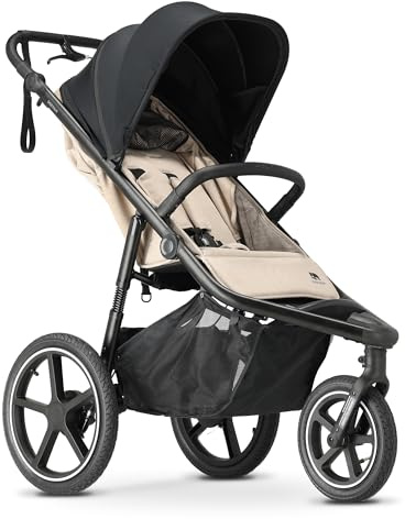 Deryan Bolt Jogger - Cochecito de bebé para cualquier terreno, plegable y portátil, para correr a partir de 6 meses (Crema)