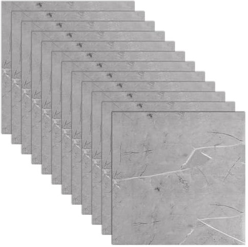 AHAQU 40PCS Floor Tiles Self Adhesive, Covers 38.7 ft²/3.6 m², 30x30cm/11.8x11.8in Vinyl Floor Tiles, Waterproof Peel and Stick Floor Tiles for Bathroom, Kitchen, Bedroom, Living Room- Grey