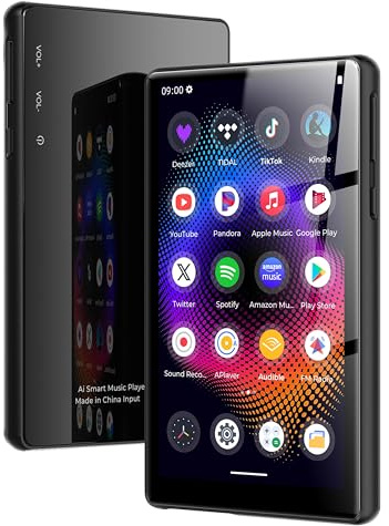 128 GB MP3 Player with Bluetooth and WiFi, Music Video Player with Spotify Pandora, Amazon Music, 5 Inch Touchscreen Android MP4 MP3 Player for Children with Audible, YouTube, Spotify Kids, up to 256
