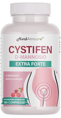 D-MANNOSIO (Dura 6 Mesi) 180 Compresse Alto Dosaggio e Assorbimento I D-Mannosio Da 500 mg. + Mirtillo Rosso E.S. Da 40 mg. | Senza Glutine, Lattosio, Zuccheri e Soia