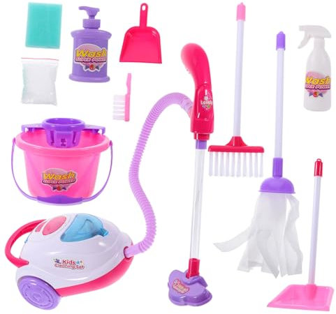 JOINPAYA 1 Set 11Pcs Simulation kinderstaubsauger - Bausatz -Spielzeugset Kinderspielhaus für Kleinkinder Plastik rot