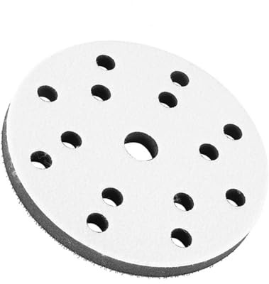 ZASCHMOY Premium Soft Buffer Sponge Interface Pad with Buffering Function for Sanding Pads 150mm Diameter with Magic Adhesive for Pneumatic & Electric Polishing Machines - 6 Holes (6 inches 15 Holes)