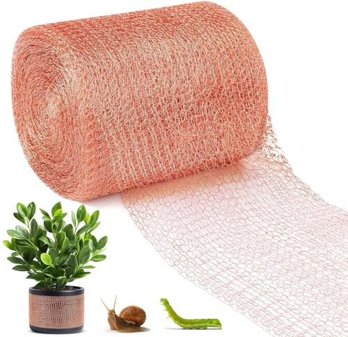10m x 12cm Filet Anti Limaces et Escargots, Filet Cuivre Anti Limace, Ruban de Cuivre Contre Les Escargots, pour Protection du Jardin, empêchant Les Rats, Les escargots et Autres parasites