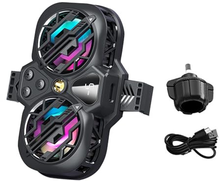 Silent Cell Phone Cooler – Ventola di raffreddamento per telefono | ventola di raffreddamento centrale, ventola di raffreddamento con luce RGB, mobile, ventola di dissipazione del calore
