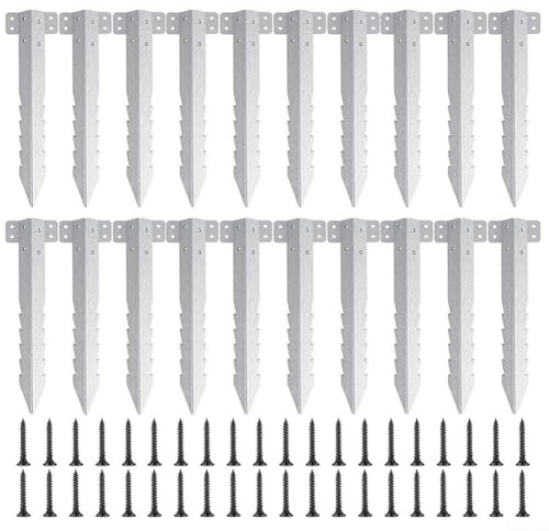 Besttoolifes Lot de 10 supports de traverses de fer en métal (avec vis) pour parterres de fleurs surélevés, murs de soutènement, bords d'allée