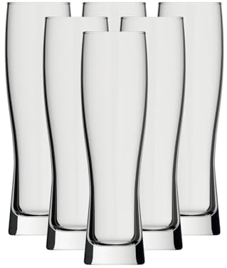 Rastal Monaco Slim Lot de 6 verres à bière blanche 0,3 l – Verre à bière blanche fin 0,3 l (non calibré) – Robuste et passe au lave-vaisselle – Verres à bière pour la restauration et la maison