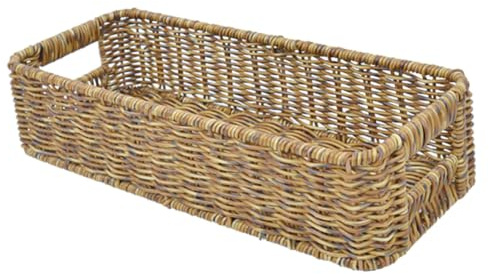 Toyvian Cesto Portaoggetti Rettangolare in Plastico Color Caffè, Resistenza All’usura Funzione Multifunzionale per Conservare Frutti e Verdure in Cucina come Complemento D'arredo