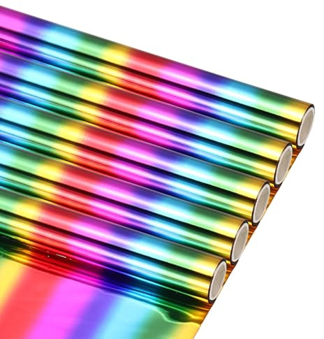 sourcing map Bunte Heißprägefolie, wärmeaktivierte Folienrolle, funkelnde Metallic-Laser-Toner-Transfer-Dekorblätter, Verwendung mit Heißfolienstiften für Bastelarbeiten, Dekoration, Kartenherstellung