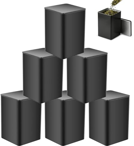 6 Piezas Tarros De Té Clásicos Rectangulares para Té Suelto, 85x85x130 mm
