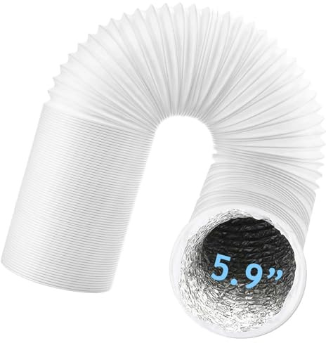 SPARES2GO Air Con Vent Hose PVC Aluminium Foil Insulated for Logik Air Conditioner Duct AC Outlet Pipe (5.9 x 6m)