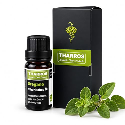 Tharros Wilder Berg Oregano Öl zum Einnehmen – 100% ätherisches Oreganoöl aus Griechenland, Origanum vulgare hirtum, 10ml in Premium Qualität, Carvacrol,oregano oil