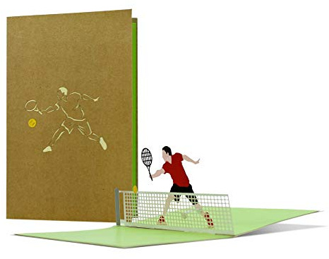 Födelsedagskort tennis med 3D-popup | t.ex. som ett sportigt presentkort för tennistillbehör eller tennistimmar, tennis presentidé rolig | H22