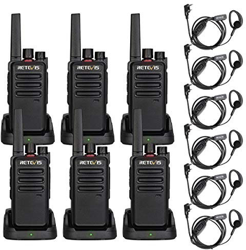 Retevis RT668 Funkgeräte Set Profi, PMR446 Lizenzfreies Walkie Talkie Erwachsene, VOX Langstrecken Handfunkgerät, Tragbares Walkie Talkies mit Headset für Fabrik, Herstellung (Schwarz, 6 Stück)