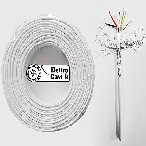 ® ELETTRO CAVI K - CAVO ALLARME SCHERMATO 2x0,50+4x0,22 MM² GRADO 4 ° DA ESTERNO ANTI-RODITORE ARMATO VIDEOSORVEGLIANZA TELECAMERE 6 POLI ALIMENTAZIONE 2x0.50+4x0.22 PROFESSIONALE IN RAME 100 METRI