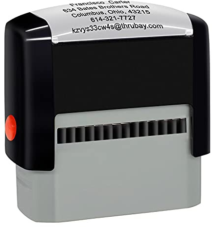 Timbri Personalizzati (70 x 25 mm-5 righe)- Timbro autoinchiostrante, personalizzabile- Ritorna il timbro dell'indirizzo personalizzato Nero