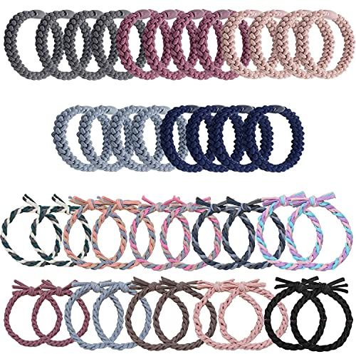 40 Stück stylische geflochtene Haargummis,Große Elastizität Haargummis Haarschmuck Gummiband, Elastizität Haargummi für Damen Mädchen