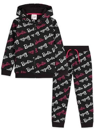 Barbie Jogginganzug Kinder Mädchen Trainingsanzug Teenager Hoodie Kapuzenpullover und Jogginghose Set, Hausanzug Mädchen Teenager 3-14 Jahre