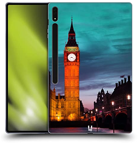 Head Case Designs Big Ben Clock Tower At Night London Best Of Places Set 2 Soft Gel Case Compatible With Samsung Galaxy Tab S8 Ultra