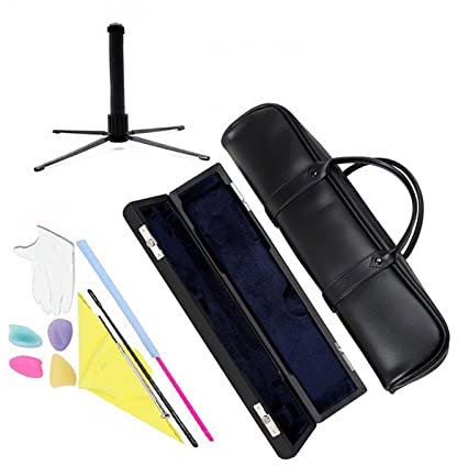 16-Loch-C-Key-Flöte Mit Koffer, Rucksack, Reinigungsstab, Wischhandschuhe, Flötenzubehörteile Querflöte Anfänger (Color : Accessories)