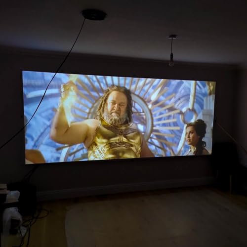 120 Inch Projector Screen Material White Matte Spandex Fabric 16:9 Aspect Ratio Budget Friendly For Home Cinema Theatre, Presentations (Folded)