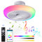 JZCDR Ventilatore da Soffitto con Lampada RGB Plafoniera LED Dimmerabile Telecomando App 6 Velocità Bianco Ventilatori a Soffitto con Luce Camera da Letto Bluetooth Altoparlante Musica Plafoniere Fan