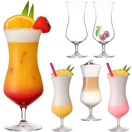 IMPERIAL glass Cocktailgläser 400ml aus Crystalline Glas Set 6 Stück Longdrinkgläser Eiskaffeegläser Hurricane Gläser 117