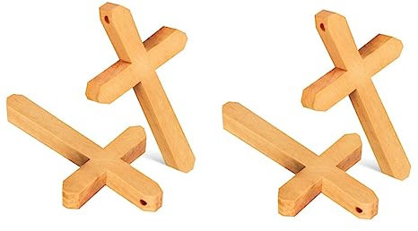 COHEALI 2sets Jesus Ornamente Hand Gebet Religiöse Präsentieren Holz Kreuze Holz Handwerk Dekorationen 2 Stücke * 2