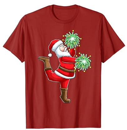 Cheerleading Christmas Cheer Flyer Cheerleader Père Noël T-Shirt