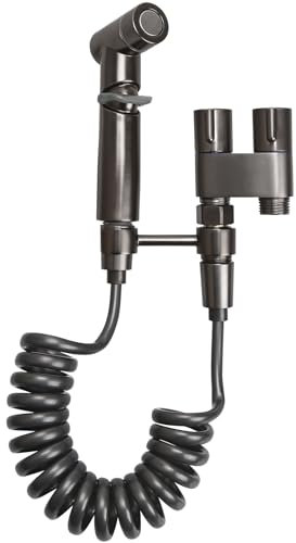 ROTRES Higienicas para WC,Kit de Rociador de Bidé de Mano,1 en 2 Grifo de Inodoro,Ducha Bidet para Wc 2m,Bidé Inodoro Acero Inoxidable,Boquillas de Limpieza para Mascotas en El Inodoro Del Bañ