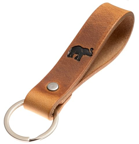ELBERCRAFT® Schlüsselanhänger Leder Tier-Motive – Handgefertigtes Geschenk für Frauen & Männer – Made in Germany