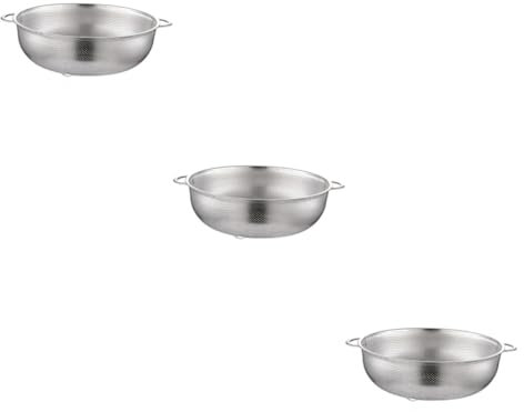 Ciieeo 3pièces Panier De Drainage Acier Égouttoir Multi-usage Pour Fruits Et Légumes Sieve Pratique Pour Cuisine Argenté