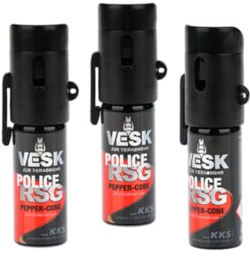 Pfefferspray VESK Police RSG Breitstrahl 15 ml mit seitlichem Clip - Premium Lady Pfefferspray OC EXTREM STARK - hochwertig und diskret