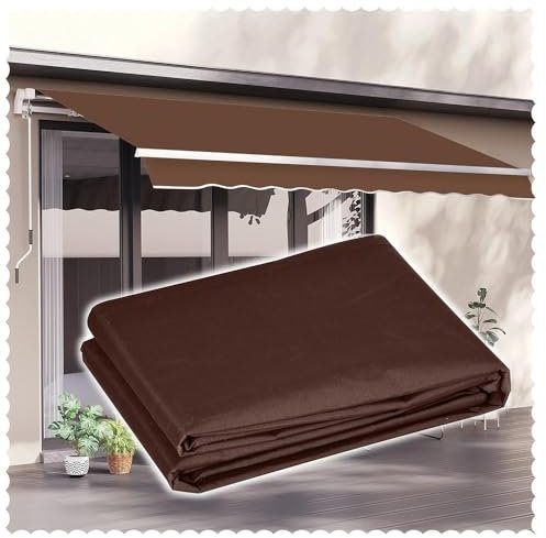 HAEKEBC Einziehbare Terrassenmarkise Ersatz Markisenstoff 4×2.5m Markisenbespannung, Außen Klemmmarkise Markise, Laden Restaurant Fenstermarkise(10x5ft-3x1.5m)