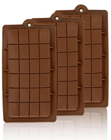 3Pcs Chocolate Moulds, Silicone Chocolate Mold Candy Molds,Food Grade Non-Stick Silicone Protein and Energy Bar Molds,Reusable Chocolates Mold for DIY Baking Energy Bar