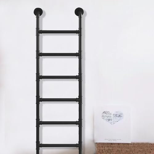 Scaletta in Metallo Fissata al Muro per Loft Domestico, Finestra del Seminterrato da 100-300cm Scalettas di Uscita per Pozzo, Scala di Emergenza Antincendio per Tetto/Garage Esterno(290cm/114in)