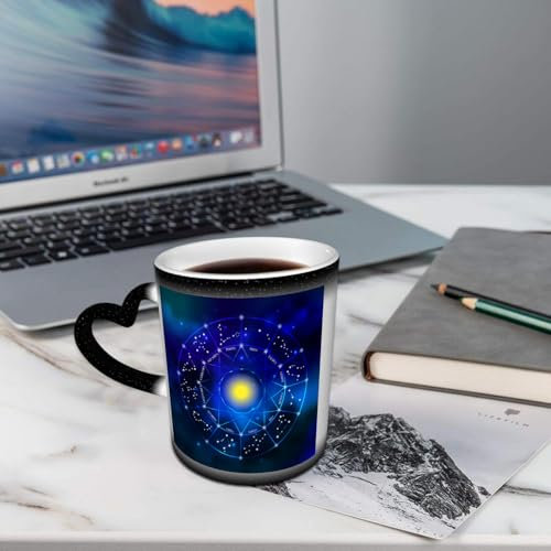 AELKSP Tazza Caffe Latte Te in Ceramica, 330 Ml Tazza Magica, Tazza Divertenti,Tazza colazione originale, tazza regalo,Set di costellazioni zodiacali. Raccolta di segni zodiacali. Ariete Gemelli Cancr
