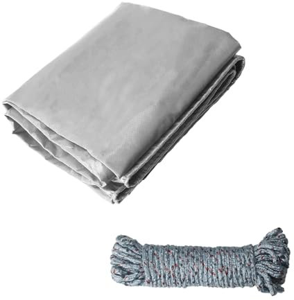 COEWUR Telone 2 x 1 m Telo Grigio Impermeabile con Occhielli 420 g/m² Anti UV Telone Copertura Include 10 Metri di Corda per Piscina Trampolino Gazebo Mobili da Giardino