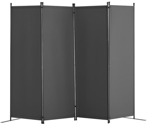 VEVOR Room Divider, 4 Panel Room Dividers and Folding Privacy Screens, Fabric Partition Room Dividers for Office, Bedroom, Dining Room, Study, Freestanding, Light Gray