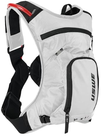 USWE MTB Hydro Hydration Pack con sacca idrica - Zaino di idratazione per ciclismo, mountain bike, E-MTB e gravel, zaino con borsa per acqua (3L, bianco)