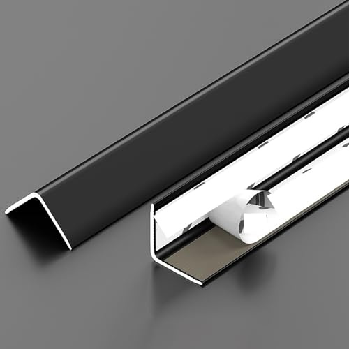 Coayuou Eckenschutzprofil 90cm* 3 Stück Kantenschutz Winkel Winkelprofil Selbstklebend Aluminium Langlebiger Schutz Kantenschutz Leiste Perfekter Schutz Für Jede Wand(Schwarz,15 * 15mm)