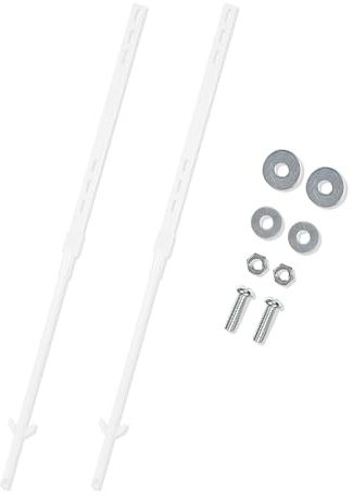 Pack of 2 Sign Stake Sign Posts Garden Sign Stake for Safety Sign Warning Sign with Tip in the Yard (White, 2-in-1)