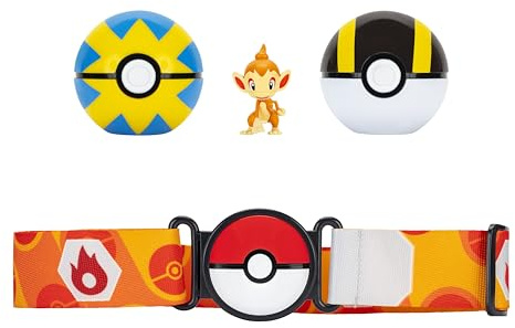 Pokémon PKW4168 Panflam Clip 'N' Go Belt Set - Panflam Battle Figure with Float Ball, Hyperball and Belt Official Set