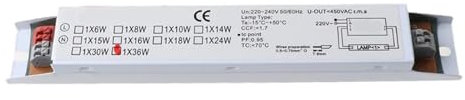 HBALDTEDC Reattore elettronico ad Ampia Tensione, Alimentatori elettronici for lampade Fluorescenti T8 a Tensione Larga 220-240 V CA 36 W